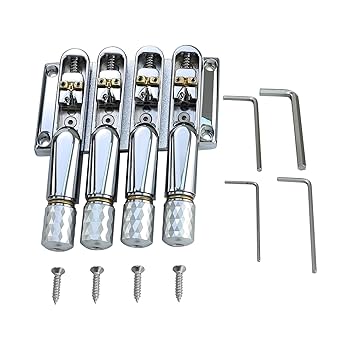 Amazon.com: OVSAL Chrome Headless Electric Bass Bridge 4